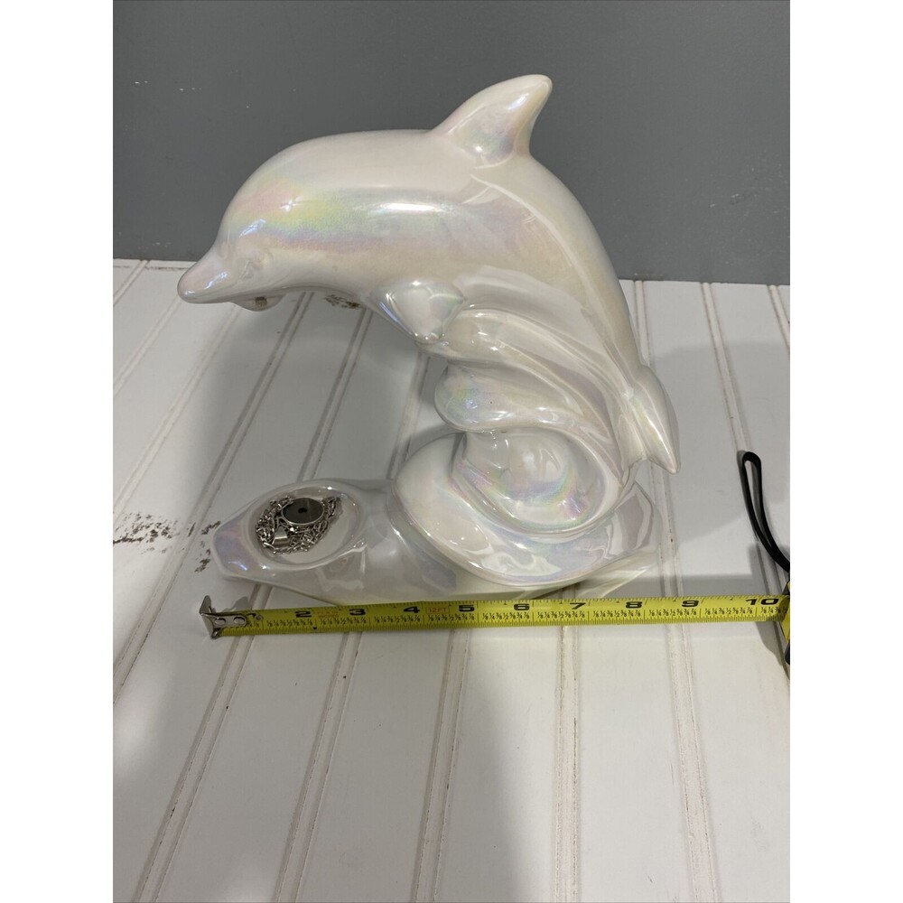 porcelain dolphin jewlery holder white 9” x 9" Made In Poland - Picture 3 of 6